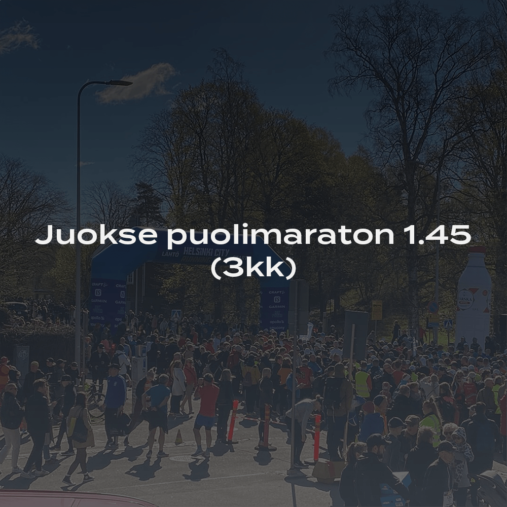 Juokse puolimaraton 1.45 (3kk) -juoksuohjelma